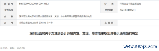 现金九游体育app平台深圳证监局决定对3东说念主接受出具警示函的监管要领-九游体育「中国」Ninegame官方网站-登录入口