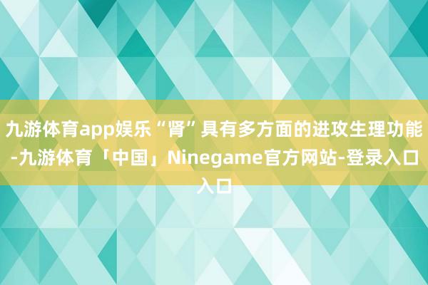 九游体育app娱乐“肾”具有多方面的进攻生理功能-九游体育「中国」Ninegame官方网站-登录入口