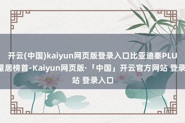 开云(中国)kaiyun网页版登录入口比亚迪秦PLUS销量居榜首-Kaiyun网页版·「中国」开云官方网站 登录入口